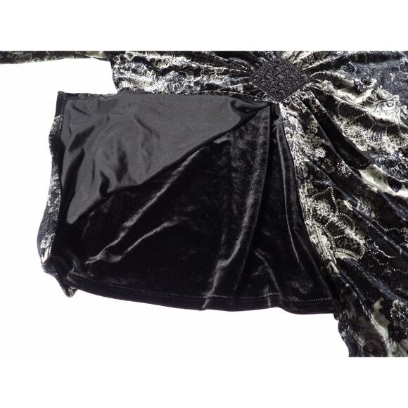 Notations Woman Blouse 1X Velvet Burnout Faux Cardigan Boho Floral Goth Fairy - Picture 12 of 14